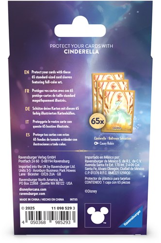 Disney Lorcana fundas para cartas Cinderella - 65 sleeves - accesorio TCG-2