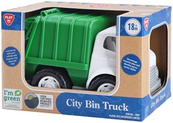 Play camión de basura verde biobasado juguete sostenible vehículo