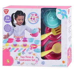 Play juego de té y accesorios de cocina - juguete infantil 24 piezas