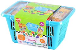 Play cesta de la compra juguete set de comestibles - 23 piezas - multicolor