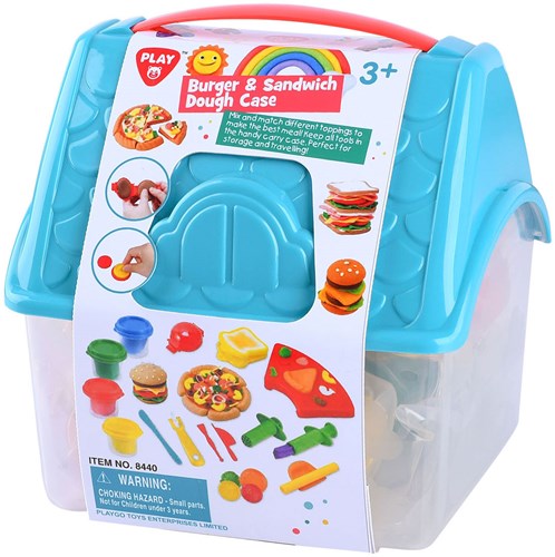 Play set plastilina hamburguesa sándwich caja 4 colores plastilina