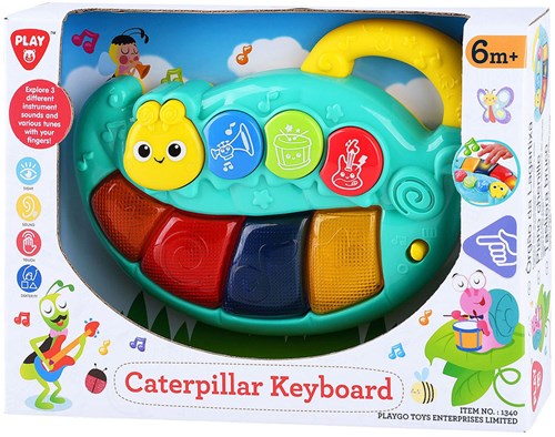 Play teclado bebé oruga piano juguete con luces y sonidos