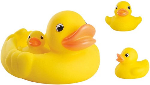 Play juguete de baño Familia de Patos Chapoteadores 4 piezas amarillo-2