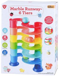 Play circuito de canicas juguete con bolas grandes - pista colorida 11pzs