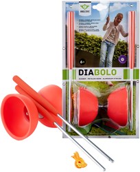 Angel Sports juguete diabolo goma palos metal rojo flúor