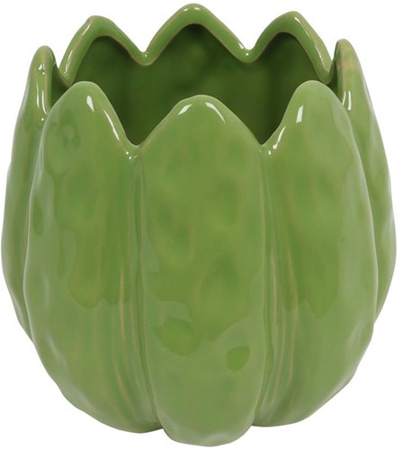 Bloempot tulp  groen 12x12x13cm