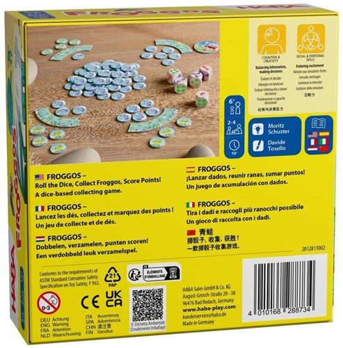 Haba juego infantil Froggos - juego de dados cooperativo para niños-3