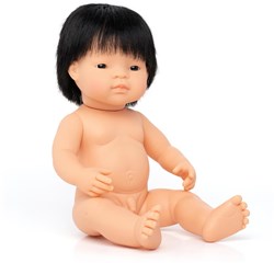 Muñeca Miniland niño asiático 38cm - muñeca juguete educativa