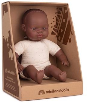 Miniland muñeca bebé africana 32cm juguete educativo muñeca