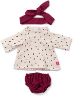 Miniland conjunto ropa muñeca niña 38cm burdeos textil