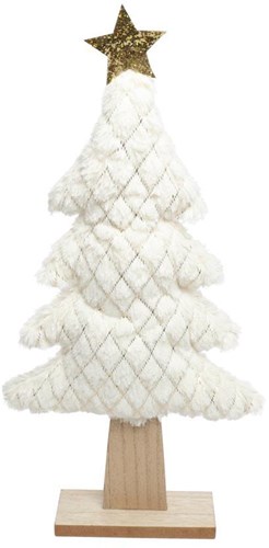 Countryfield adorno árbol de Navidad peluche blanco 24x5x45cm decoración