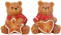 Countryfield oso de peluche Navidad marrón decoración suave 7x6x7,5cm