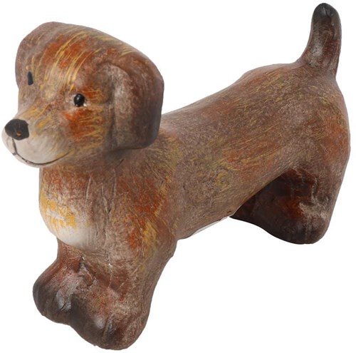 Countryfield decoración perro salchicha marrón 13,5x4,5x9,5cm figura perro
