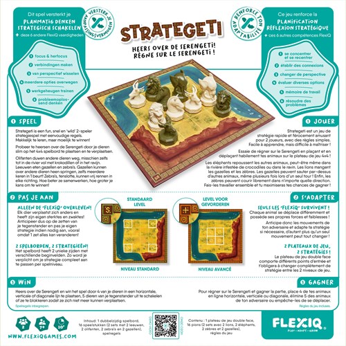 FlexIQ juego de mesa estratégico animales Serengeti 2 jugadores desde 7 años-2