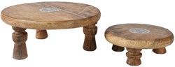 Decoris bandeja de madera de mango - set de 2 bandejas Ø25cmH8cm