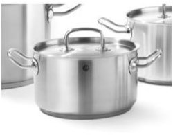 Cazo acero inoxidable inducción 16cm 1,9L plata - olla con tapa y fondo sandwich