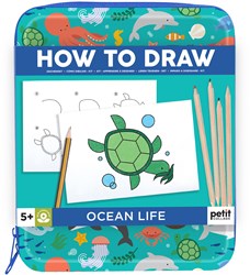 Petit Collage set de dibujo vida oceánica - kit creativo para niños