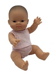 Paola Reina muñeca bebé Gordi niña asiática ropa interior 34 cm vinilo