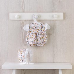 Asi ropa para muñecas - body floral y gorrito para muñecas - multicolor