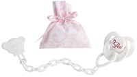 Asi chupete para muñecas con bolsa - accesorio para muñecas bebé rosa