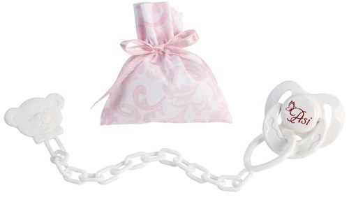 Asi chupete para muñecas con bolsa - accesorio para muñecas bebé rosa