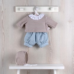Asi conjunto ropa para muñeca - estilo escandinavo azul y arena - moda muñecas