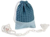 Asi chupete para muñecas con bolsa azul oscuro para Koke, Pablo & Maria