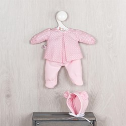 Asi conjunto de ropa para muñecas - pantalón, chaqueta y gorro - rosa - accesorios para muñecas
