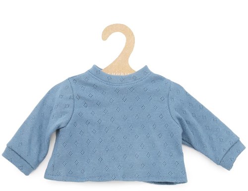 Asi ropa para muñecas - camiseta de algodón de manga larga, azul suave
