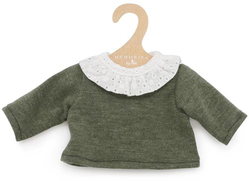 Asi ropa de muñeca jersey tejido verde oscuro conjunto muñeca