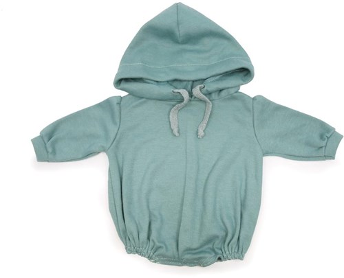 Asi ropa para muñecas - body de manga larga con capucha, verde antiguo, conjunto para muñecas