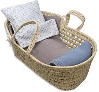 Asi cesta para muñecas lift grande estampado vintage gris y azul accesorio muñeca