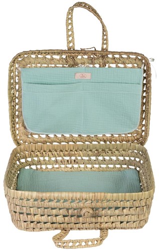 Asi maleta cesta para muñecas - accesorio muñeca Little Así verde suave