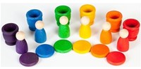 Grapat juguete de madera Nins, cuencos y monedas - juego educativo