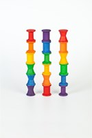 Grapat juguetes de madera carretes colores arcoíris 18 piezas educativo-3