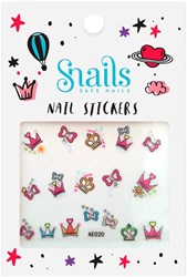 Snails pegatinas de uñas princesa rosa para niños - set de nail art