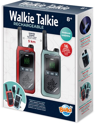 Buki walkie talkie recargable - juguete para niños con alcance de 5km-3