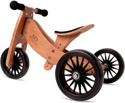 Kinderfeets Bicicleta de equilibrio y triciclo de madera 2 en 1 Tiny Tot Plus - bambú