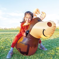 DoUPlay animal saltarín alce hinchable para niños, juguete resistente-3