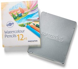 Stockmar lápices acuarelables set 12 colores con pincel - lápices de colores Mercurius Aquarelpotloden 12 st