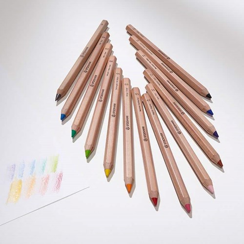 Stockmar lápices de colores hexagonales set 12+1 FSC sostenible