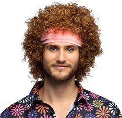 Boland peluca hippie groove con cinta para el pelo - accesorio disfraz fiesta