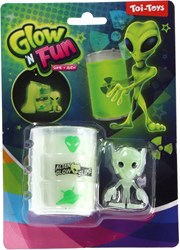 Barril de slime glow in the dark con alien juguete slime efecto luminoso
