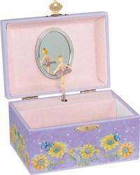 Goki caja de música hada bailarina flores violeta joyero