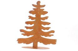 Beeld kerstboom metaal roest H30cm