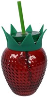 Drinkglas Aardbei met rietje glas 450ml