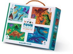 Crocodile Creek set de rompecabezas dinosaurio - puzzle 4-en-1 para niños