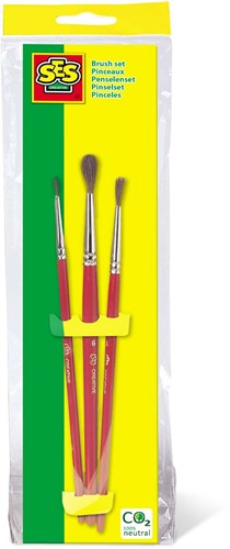 Ses set de pinceles - pintura - 3 piezas - diferentes grosores - pintura infantil