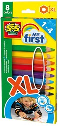 Ses lápices de colores My First XL - agarre ergonómico - 8 colores