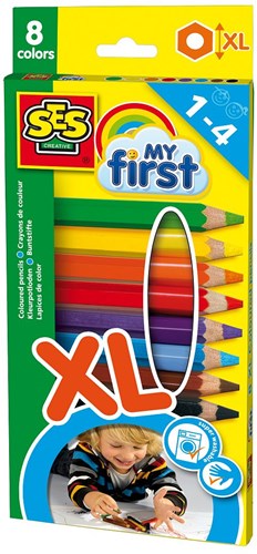 Ses lápices de colores My First XL - agarre ergonómico - 8 colores
